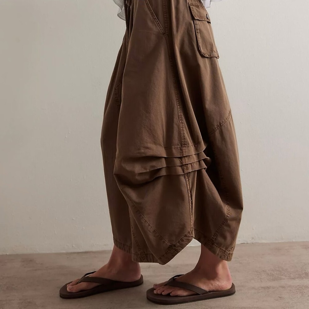 Free People Willow Poplin Maxi Skirt Brown XL - Picture 4 of 8